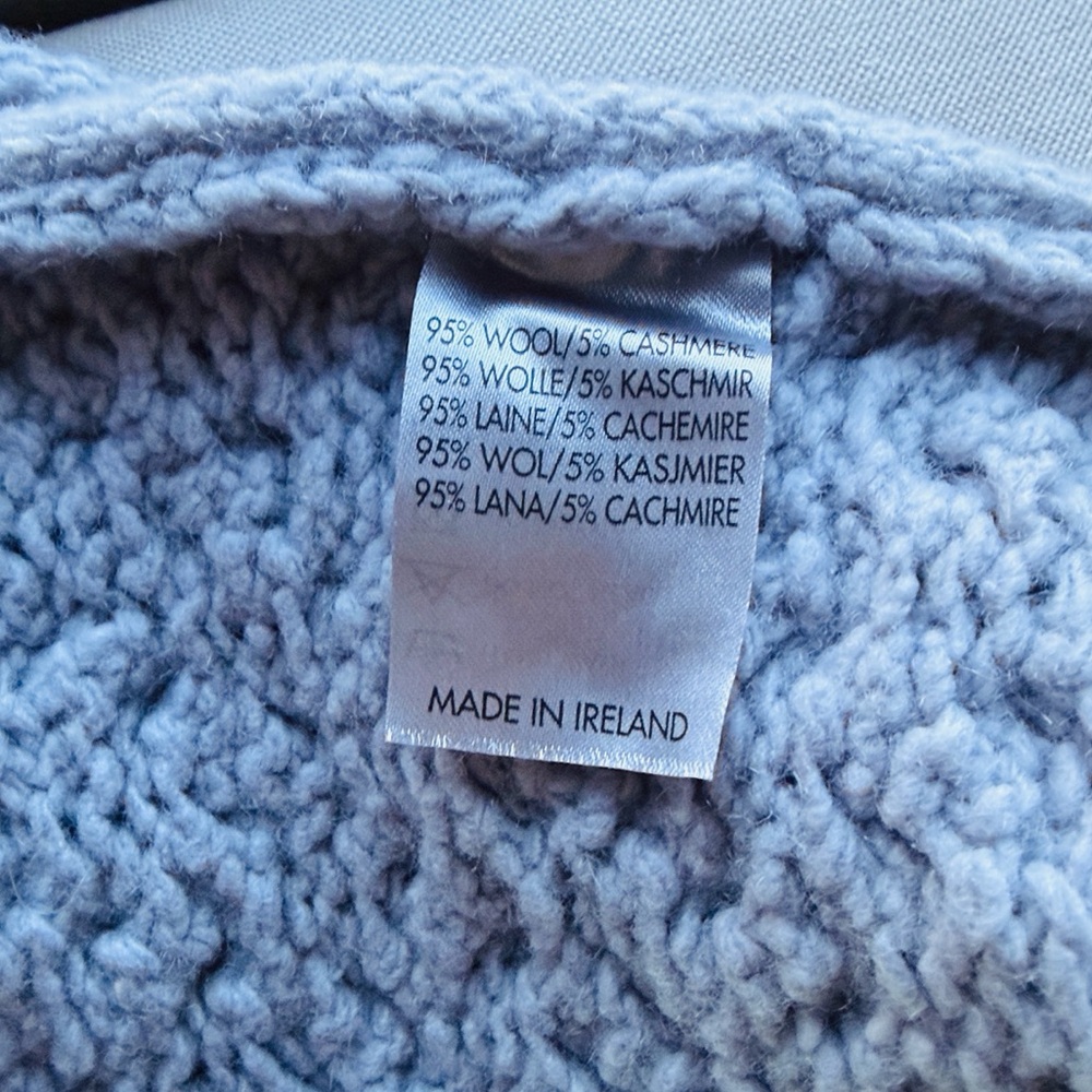 Lavender Skyline Grey Wool Cashmere Cable Knit Trellis Sweater Brand New w/Tags - Picture 9 of 14